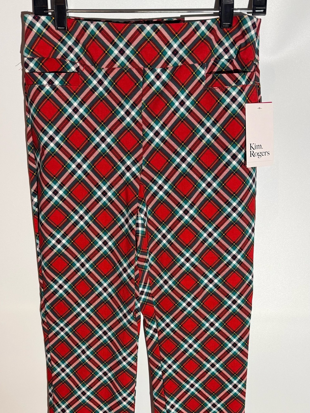Kim Rogers Red Plaid Kids Pajama Pants with Green and White